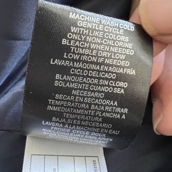 Members Only Insulated Quilted Down Full Zip  Jacket Mens XL Blue White Stripes - Picture 11 of 16